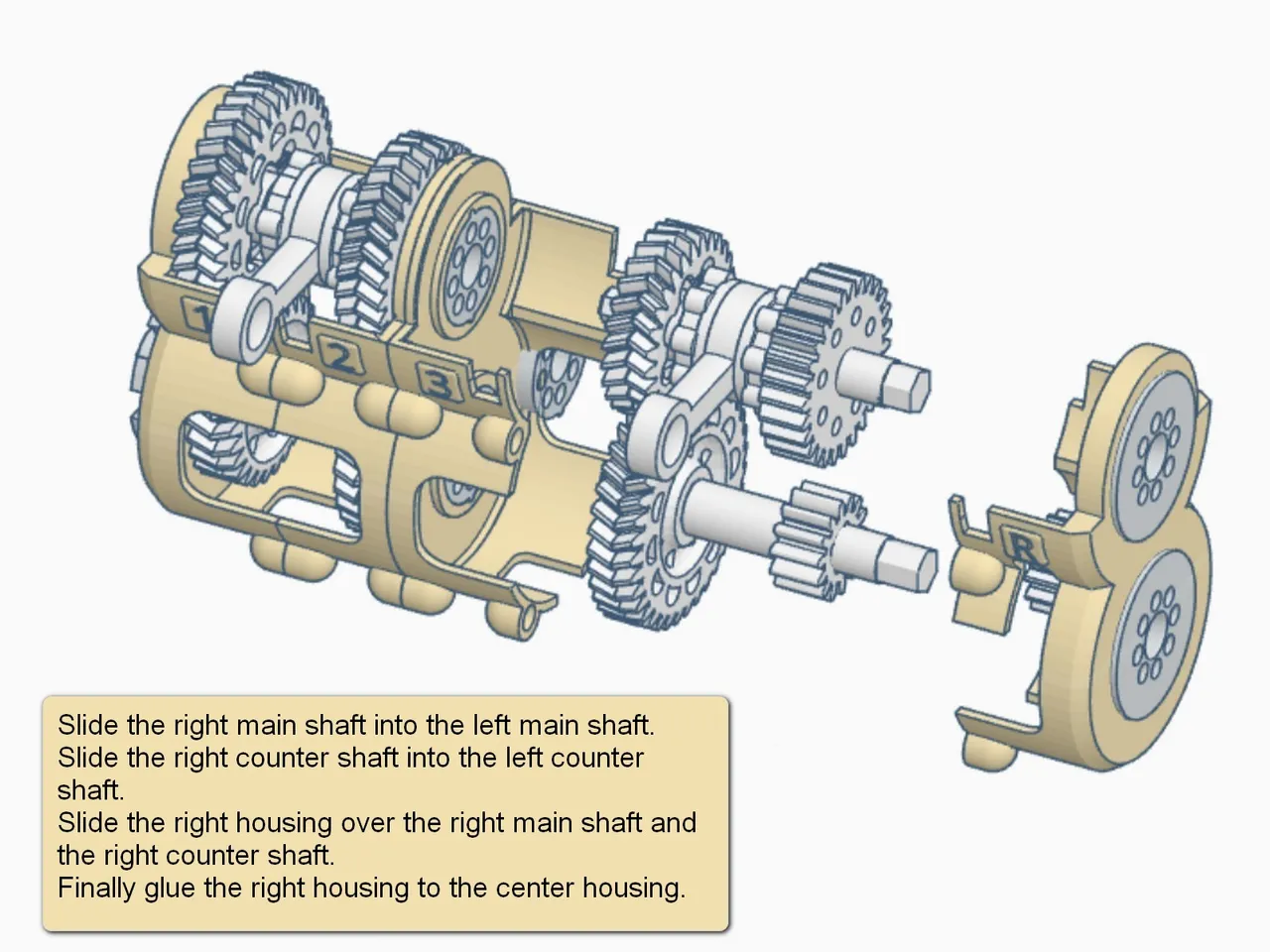 Constant Mesh 3 Speed Gearbox with Reverse Gear by Bootjevaarder