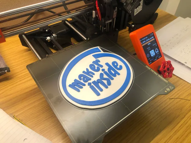 'Maker Inside' Intel Inside Style Sign, Keyring or Pin-badge