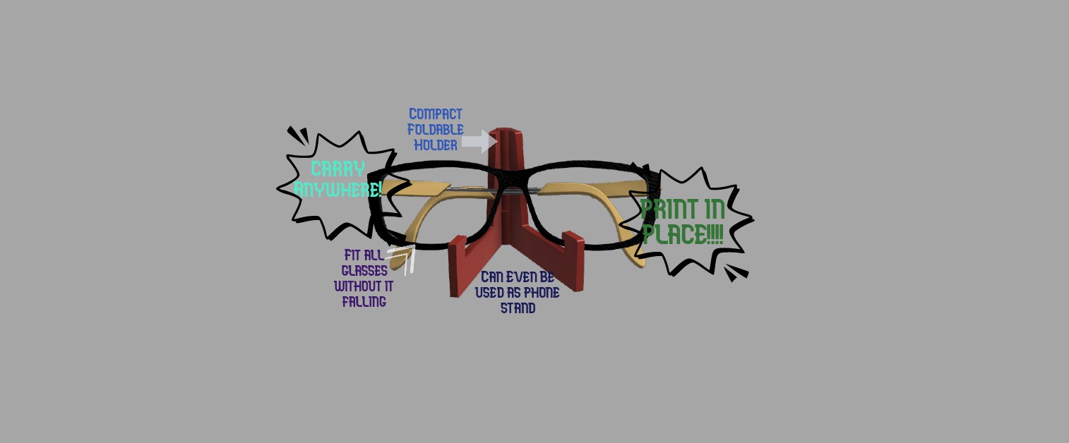 THE COMPACT, CARRY-ANYWHERE FOLDABLE GLASSES HOLDER