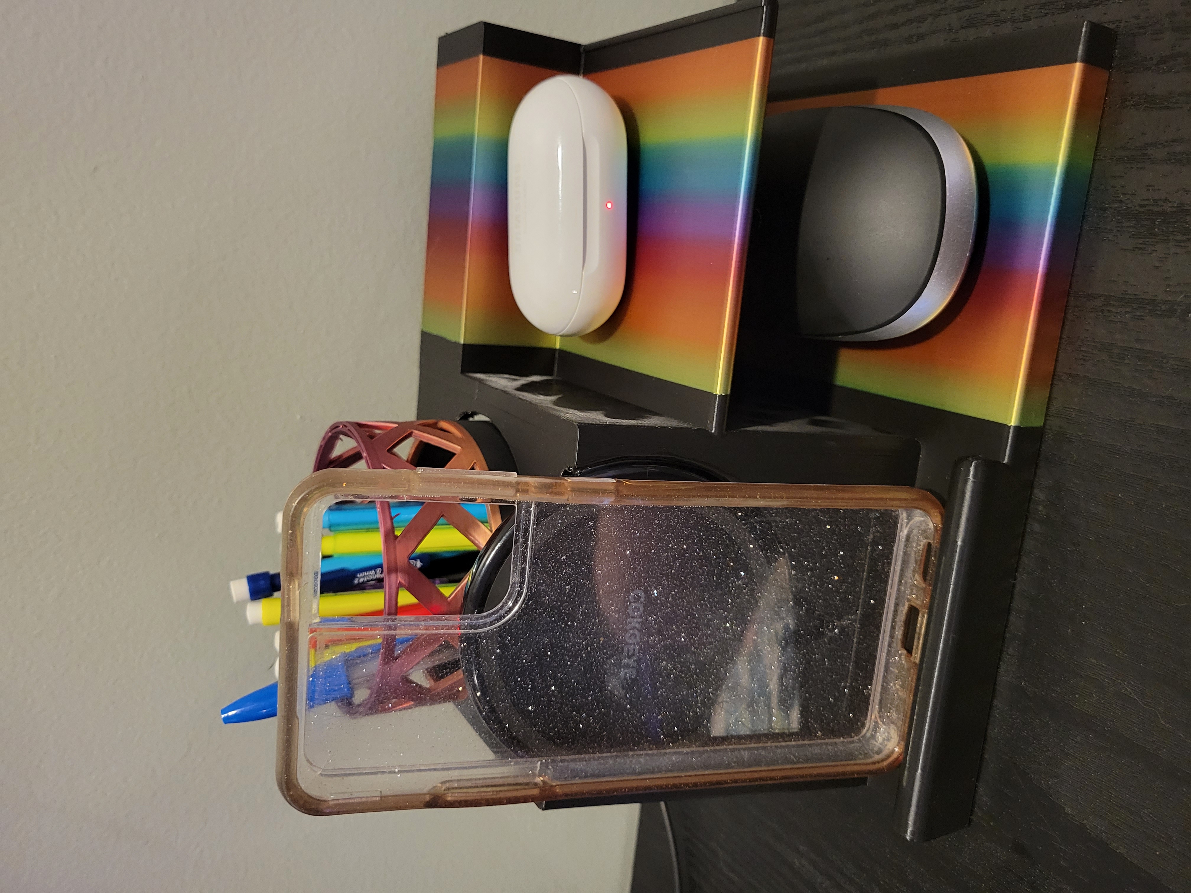 Office Desktop Charging Station and Pencil Cup