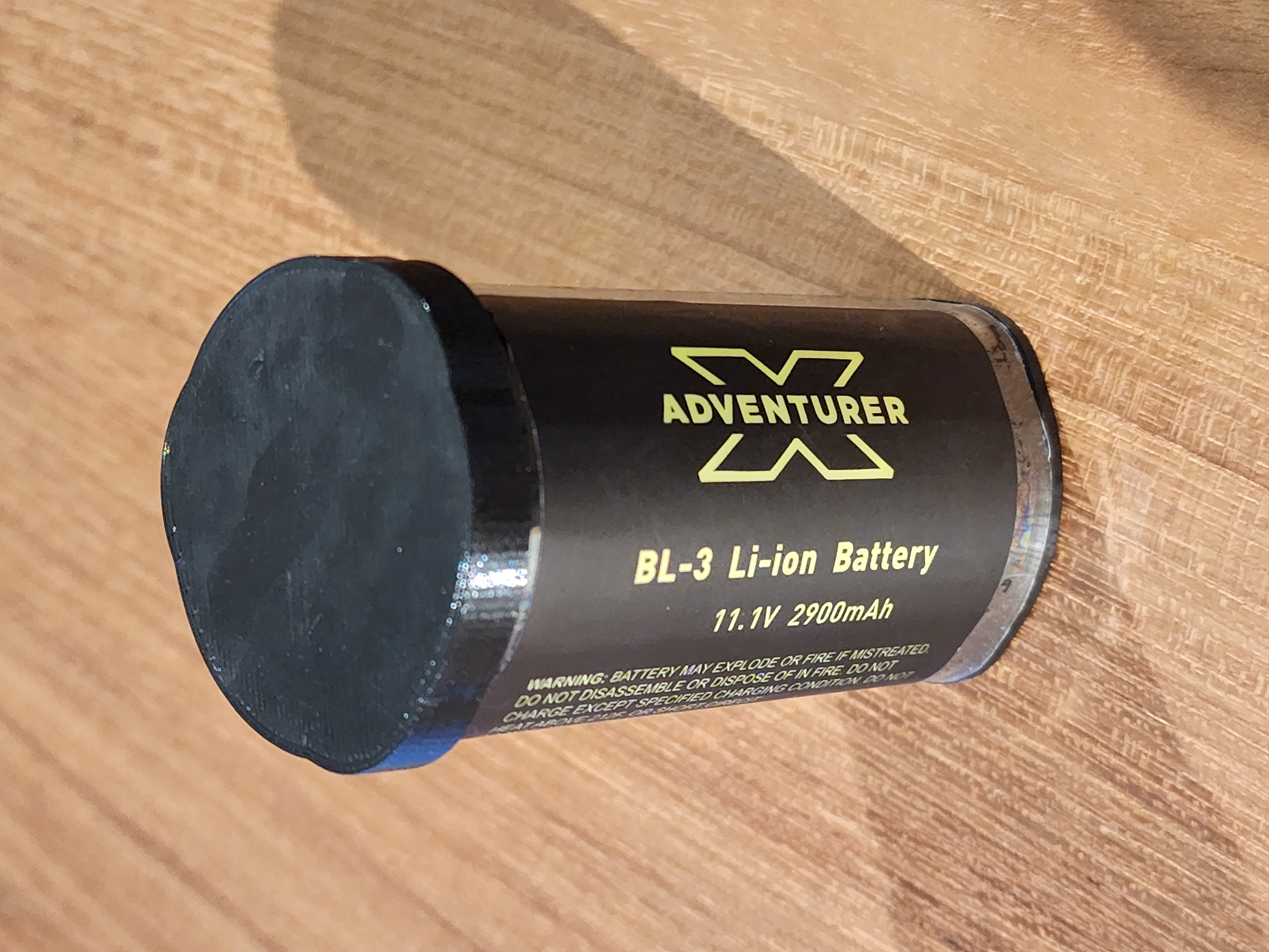 Friction-fit battery cover for 3*18650 Li-ion Battery pack