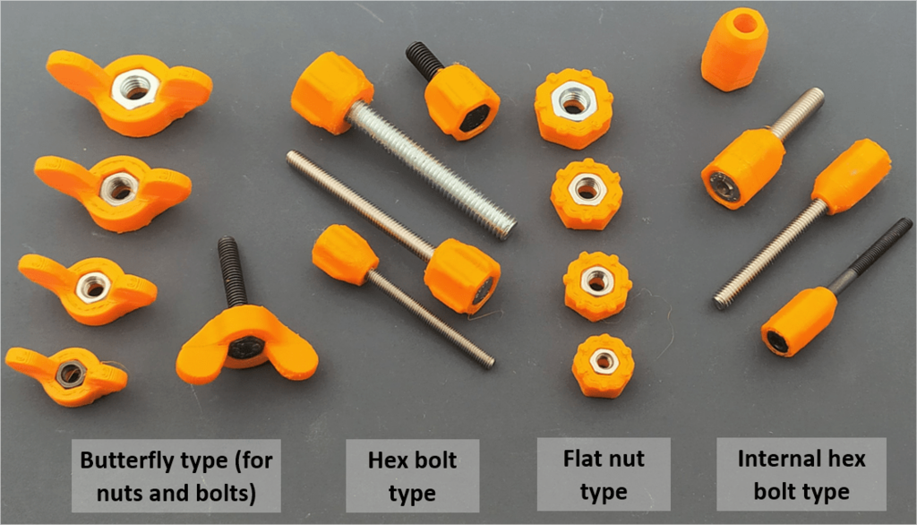 Handles for M3 to M6 bolts and screws 3D model thumbnail