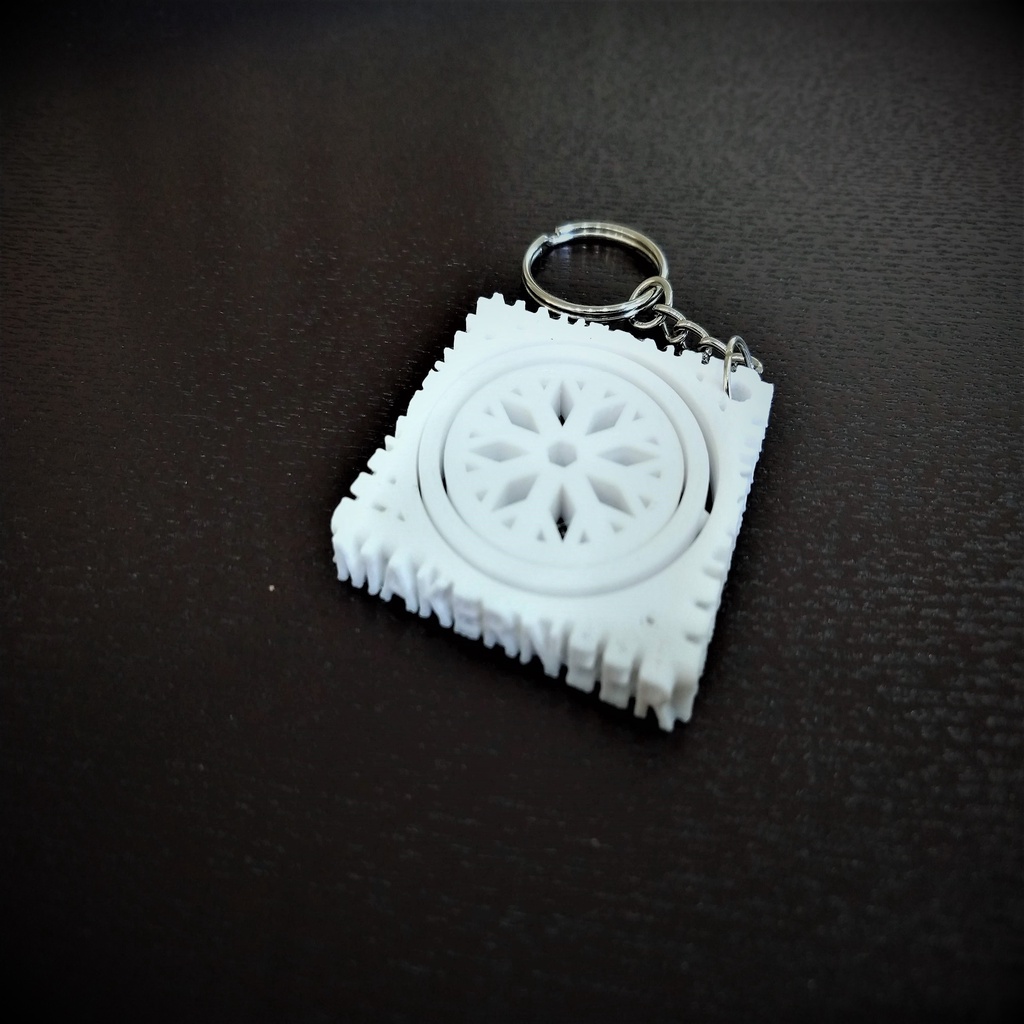 Winter Holiday Snowflake Gimbal Keychain