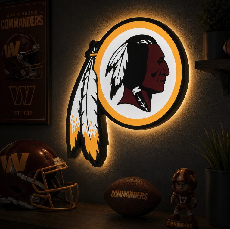 Washington Redskins LED Lightbox | Multicolor 3D Printable 3MF