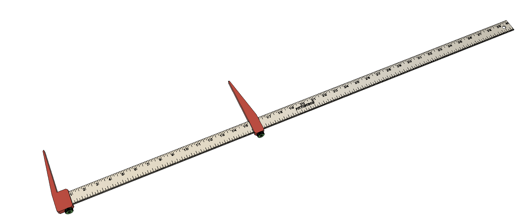 Long Caliper Jaws for Harbor Freight 40" Rule Fusion 360 by ECF