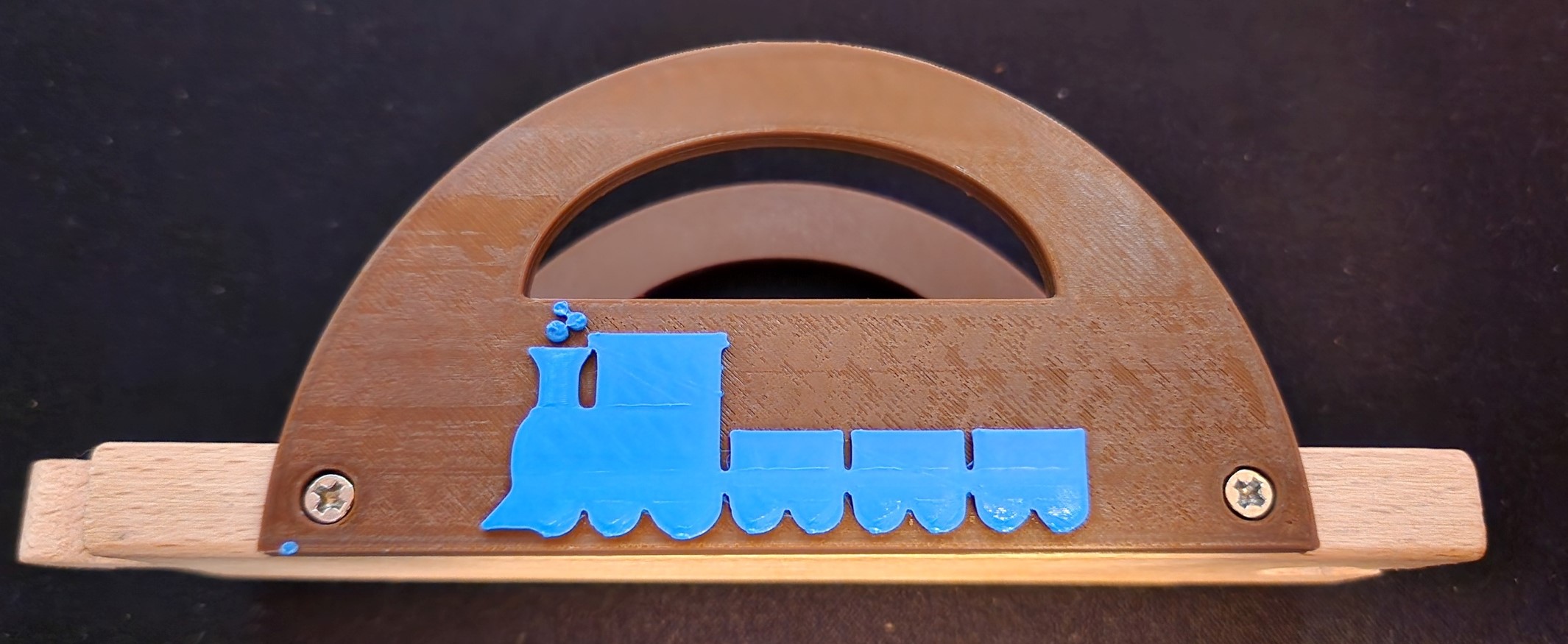 Wooden train bridge rails