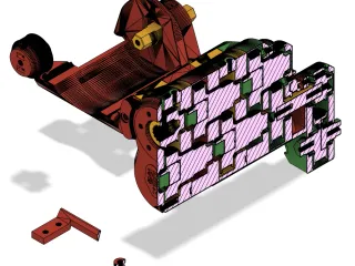 Low gear ratio belted gearbox for 3D Sets Rancher RC by Knur