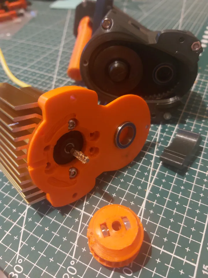 Low gear ratio belted gearbox for 3D Sets Rancher RC by Knur