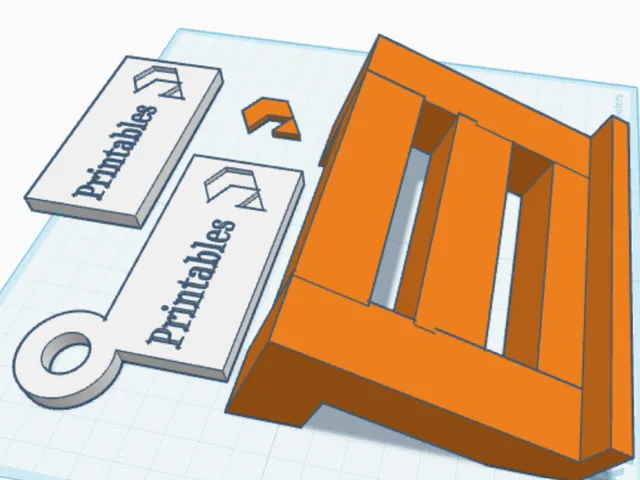 Printables logo and Printables logo keychain
