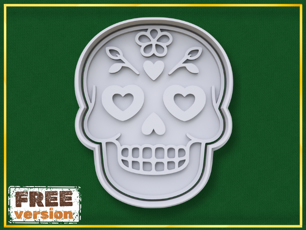 Mexican Skull with Heart Cookie Cutter