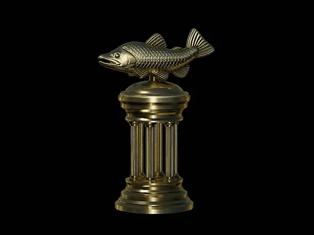 Cartoon Atlantic Salmon Trophy – Design 1