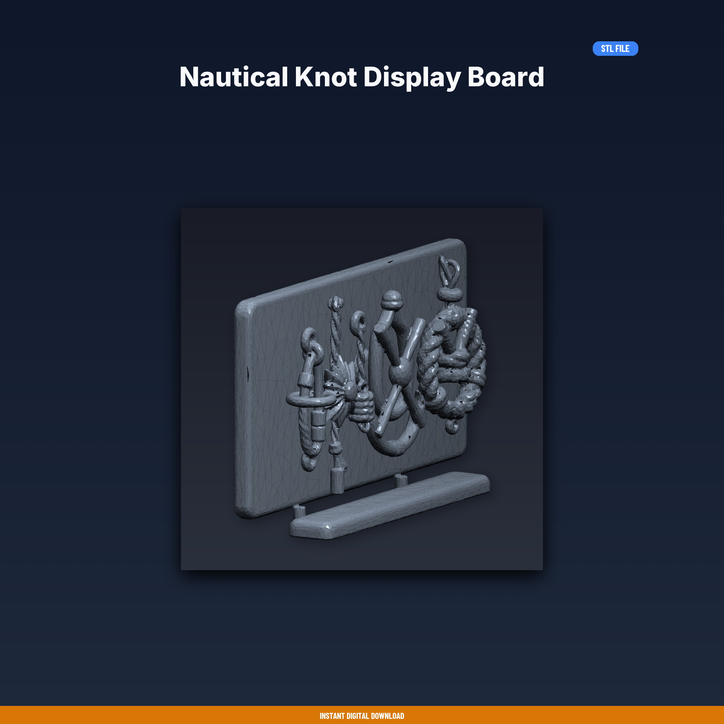 Nautical Knot Display Board - 3D Printable STL File