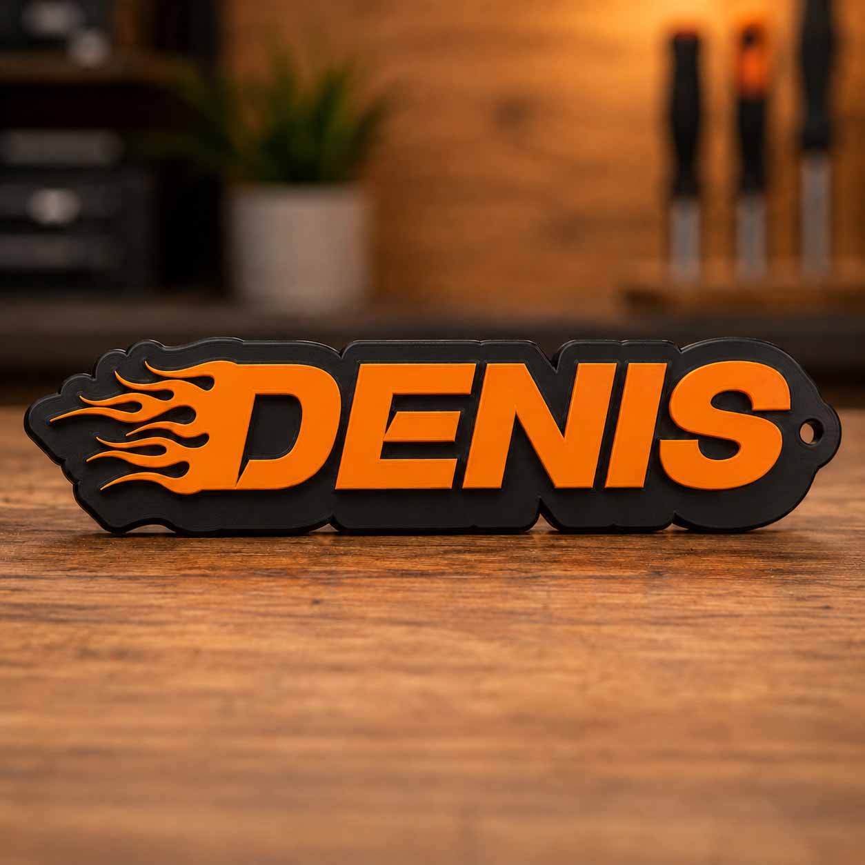Flame Name Tag - Denis