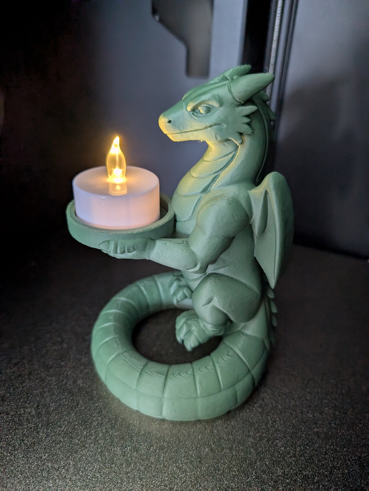 Dragon statue tealight holder.