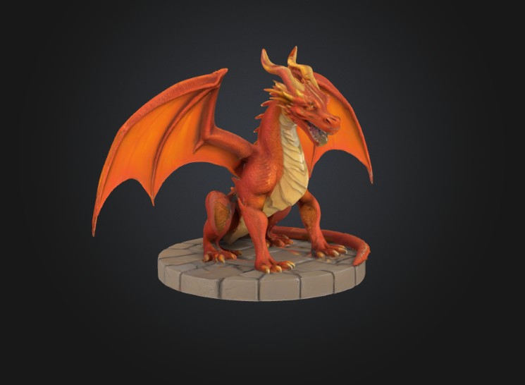 Firedragon_On_Plateau_Spread_Wings