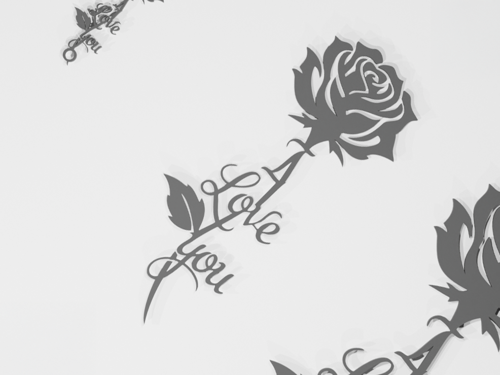 Calligraphy Rose – Elegant Decor & Valentine's Gift