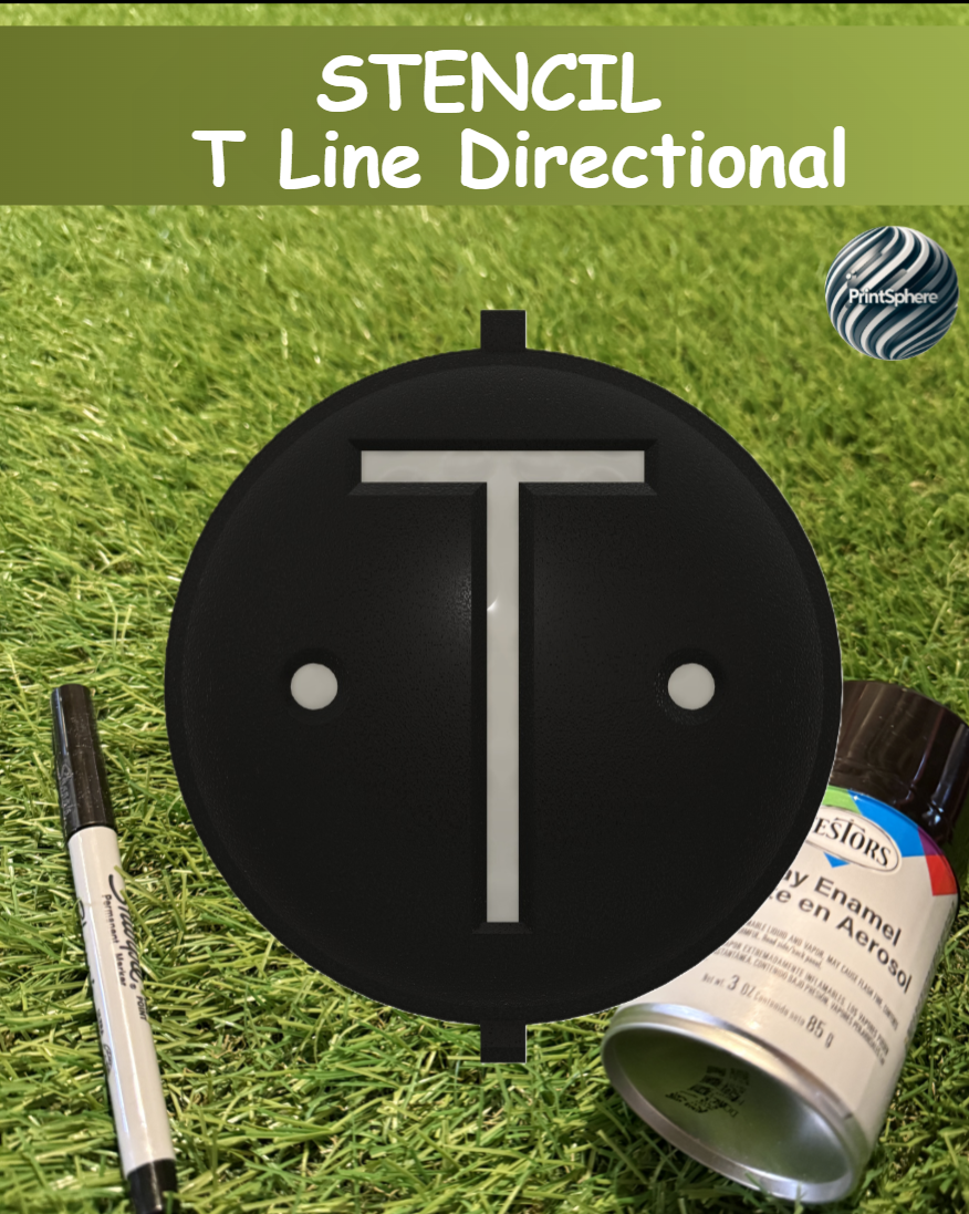 Golf - Golf Ball Stencil - Insert - Alignment - T Directional - Marker