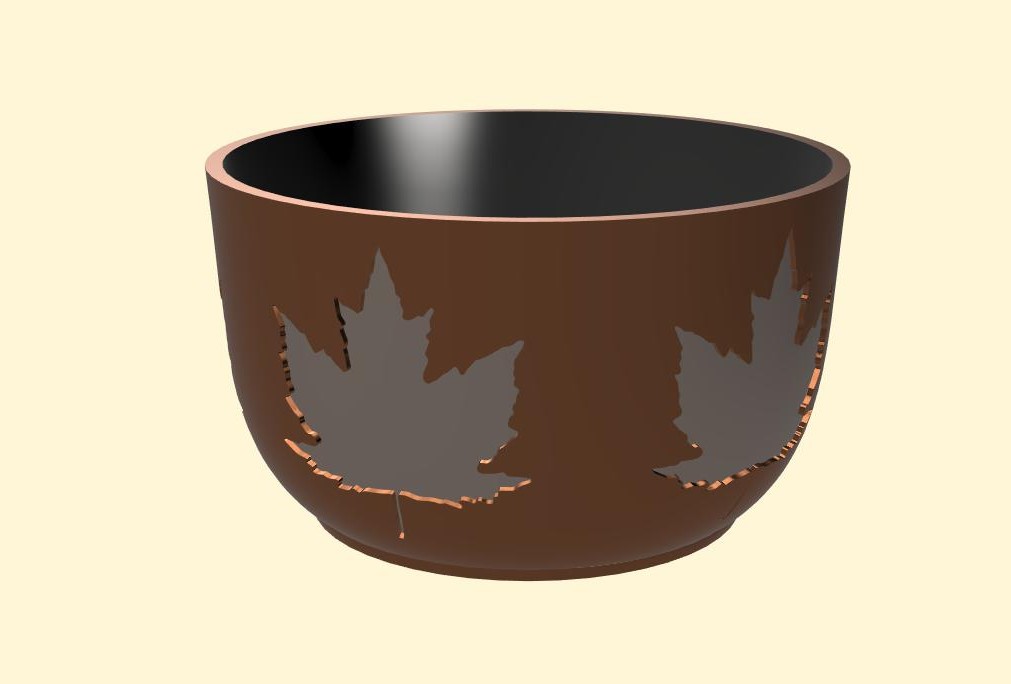 Bowl with maple emboss