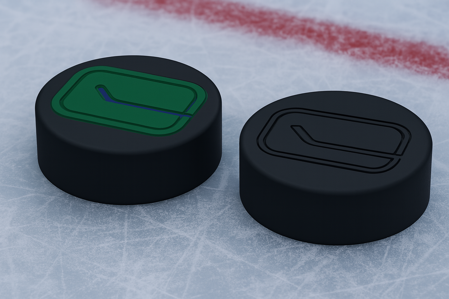 Vancouver Canucks Retro NHL Hockey Puck Logo