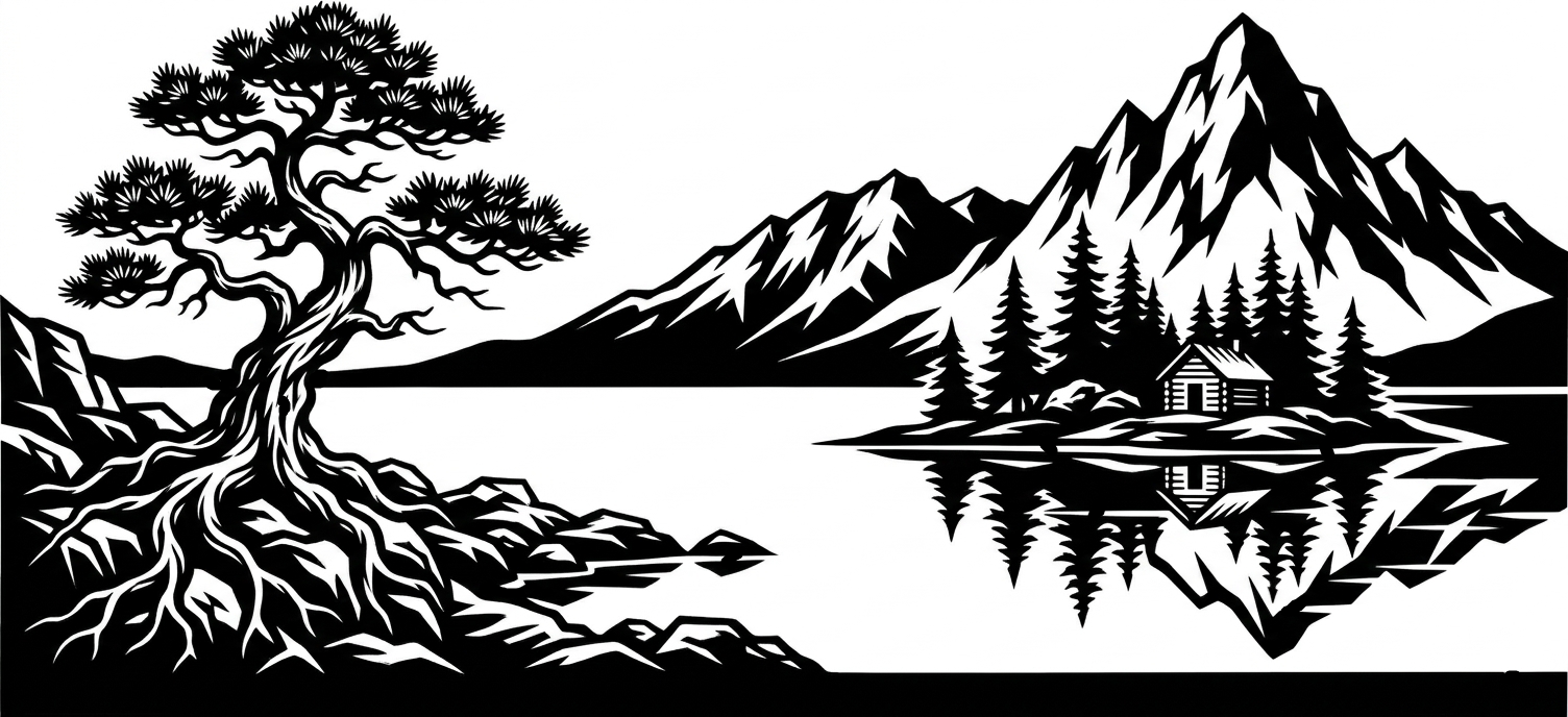 V3 Mountain landscape modern design wall decoration