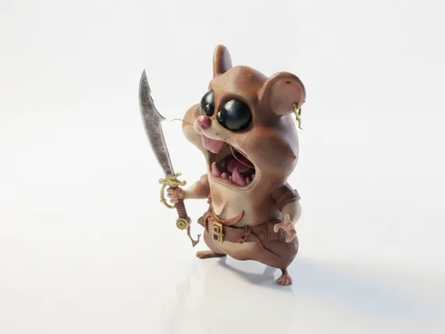 Rat Pirate Figurine Fantasy Collectible 3D Printable