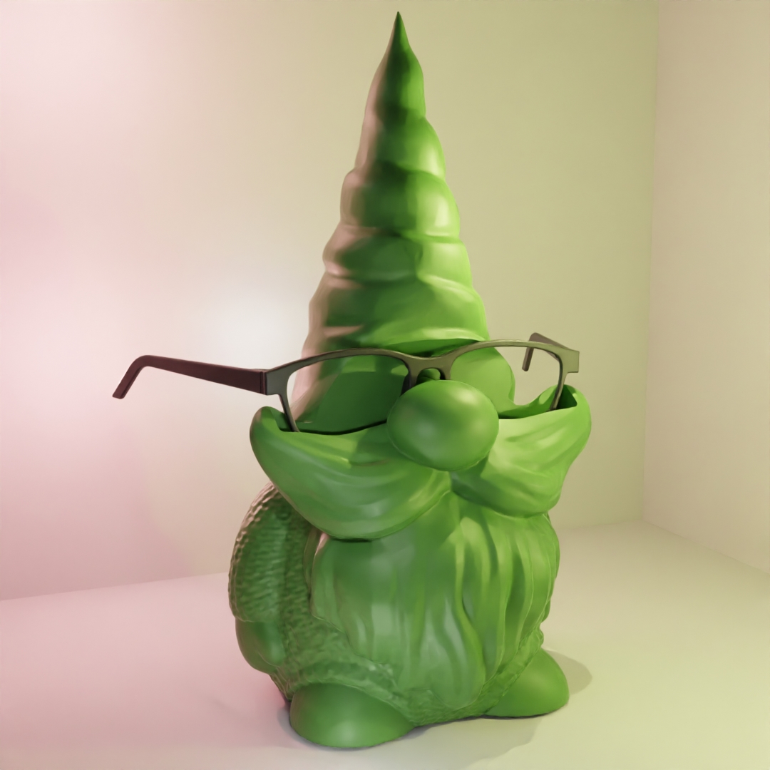 Gnome (supportless) Glasses Holder 3D model thumbnail