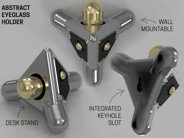 Abstract Tetrahedron Eyeglass Holder