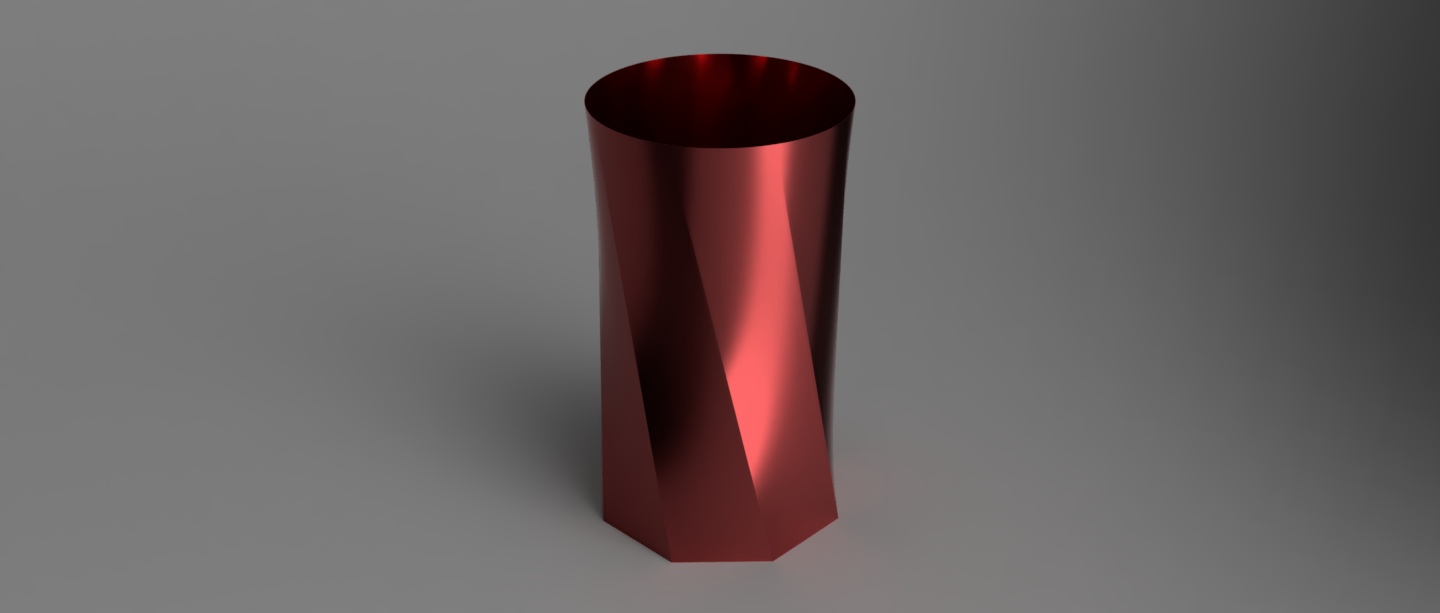 Reverse Octagon Spiral Vase