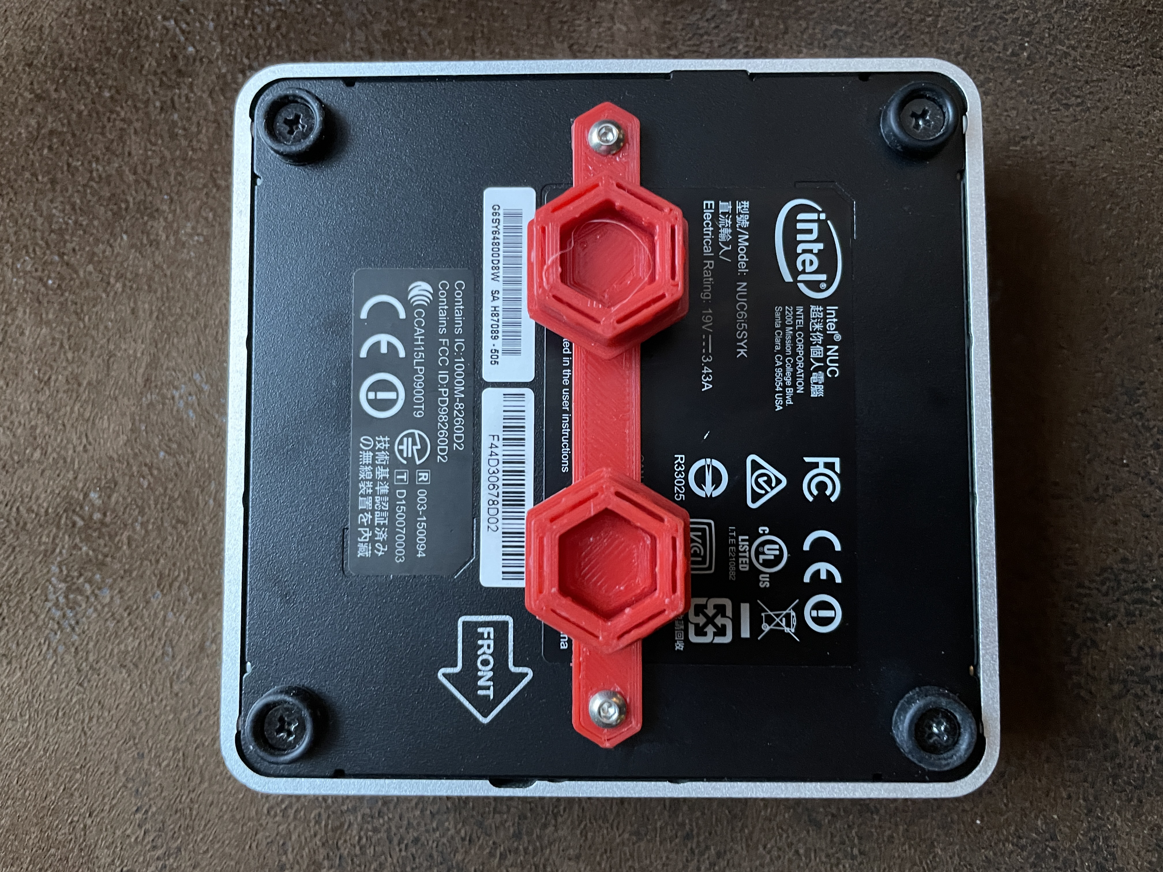 Intel NUC mount for Honeycomb storage wall