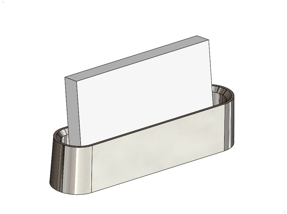 Business card holder - oblong form