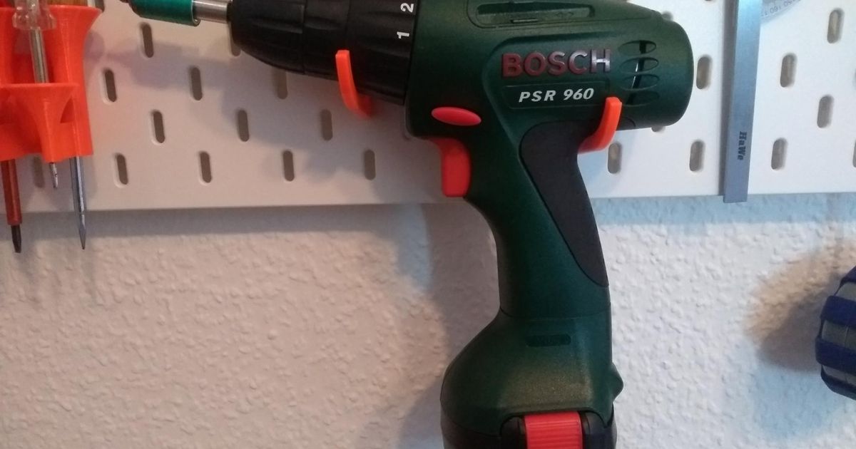 Ikea Skadis pegboard hook for cordless drill by hmoldenhauer Download