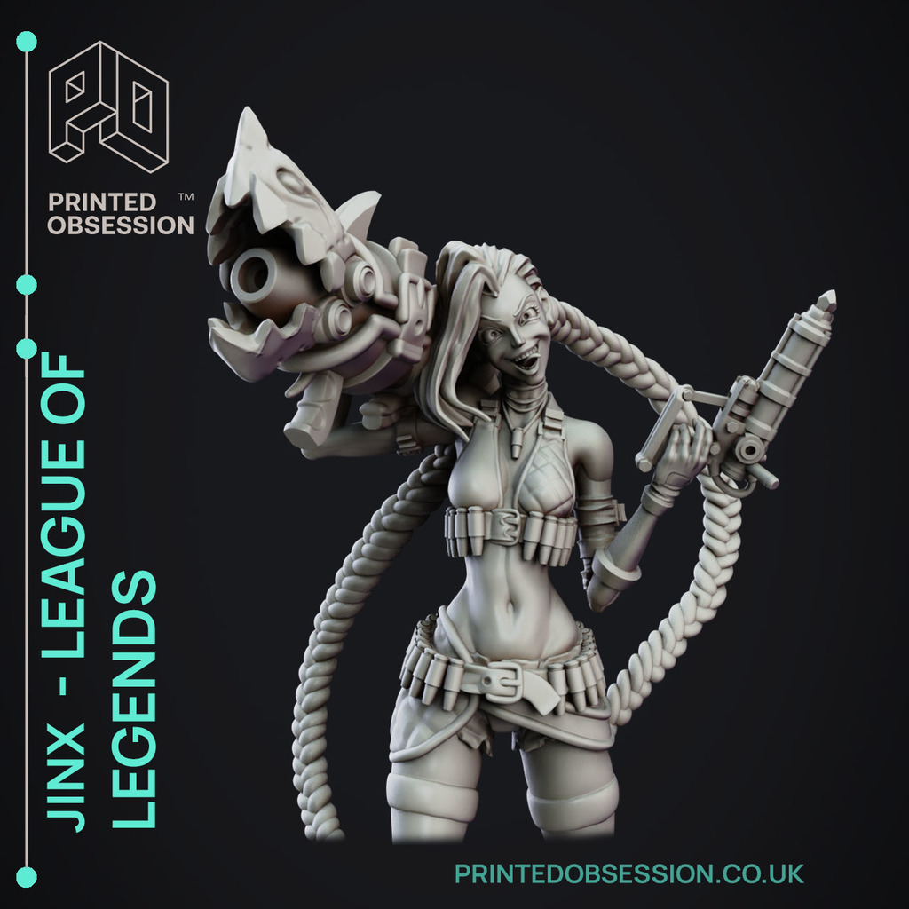 Jinx League Of Legends 25cm Fanart Model By Printed Obsession Download Free Stl Model