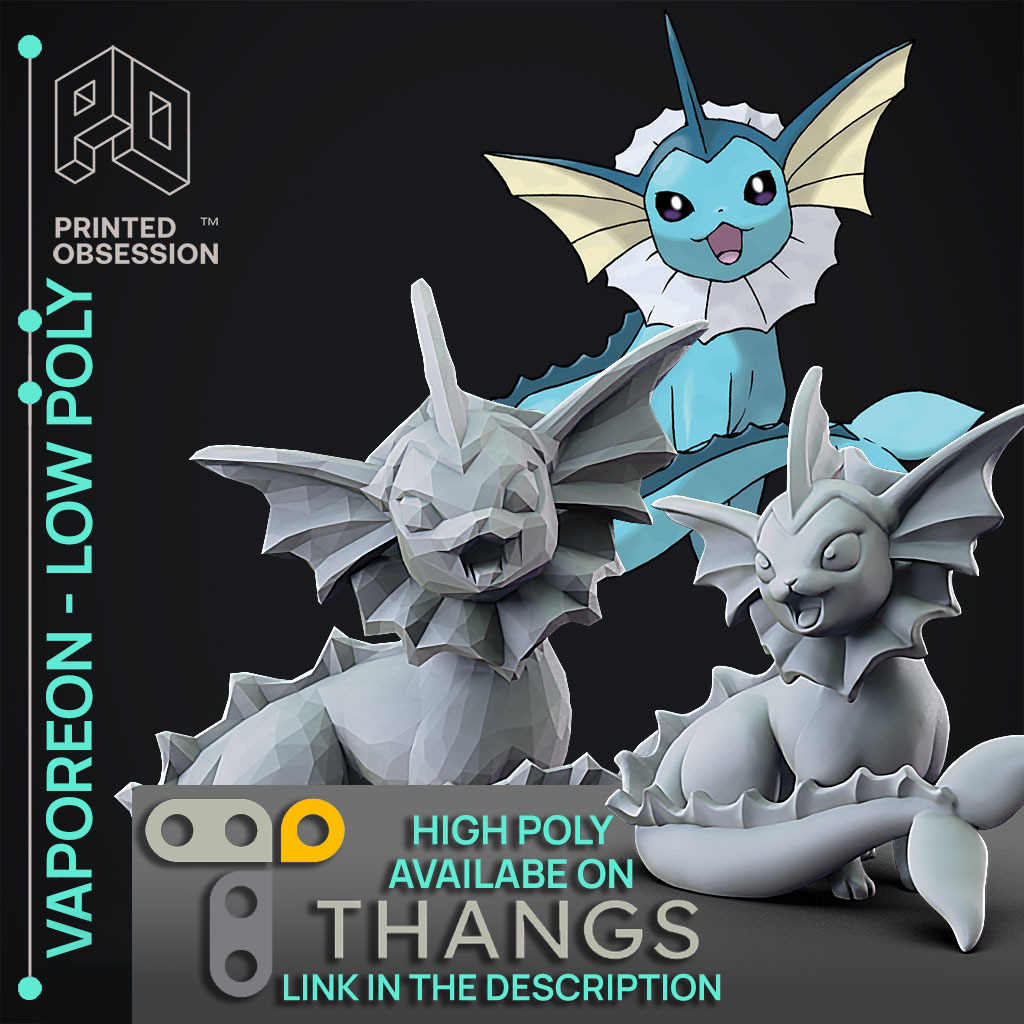 Vaporeon - Pokemon - Low Poly Fan Art