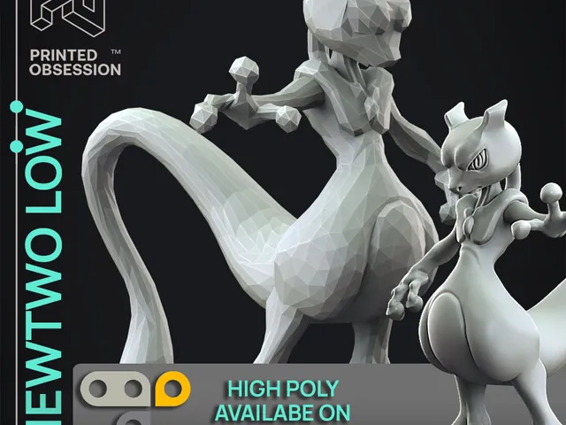 Mewtwo - Low Poly - Pokemon - Fan Art