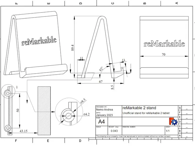 reMarkable 2 tablet stand