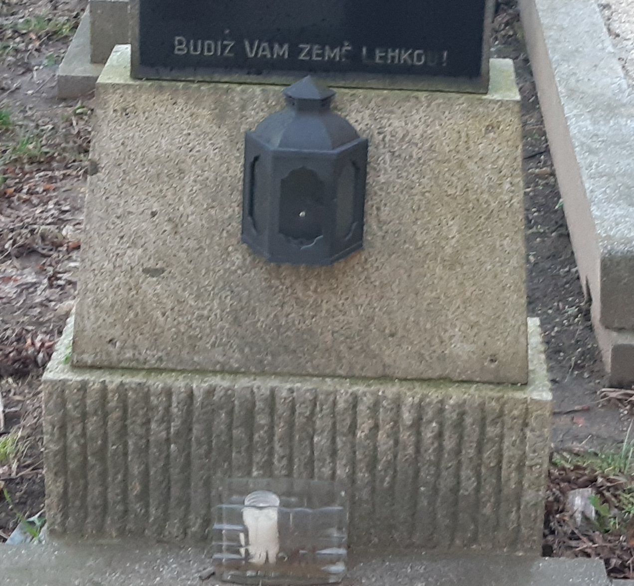 Old-fashioned lantern on wall