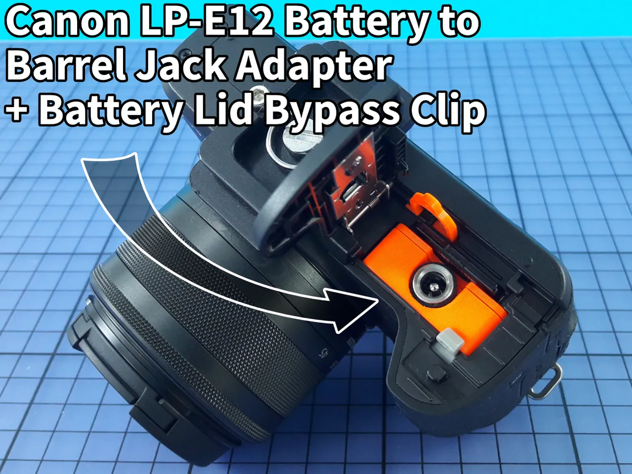 Canon LP-E12 Battery DC Adapter by Volan | Download free STL model