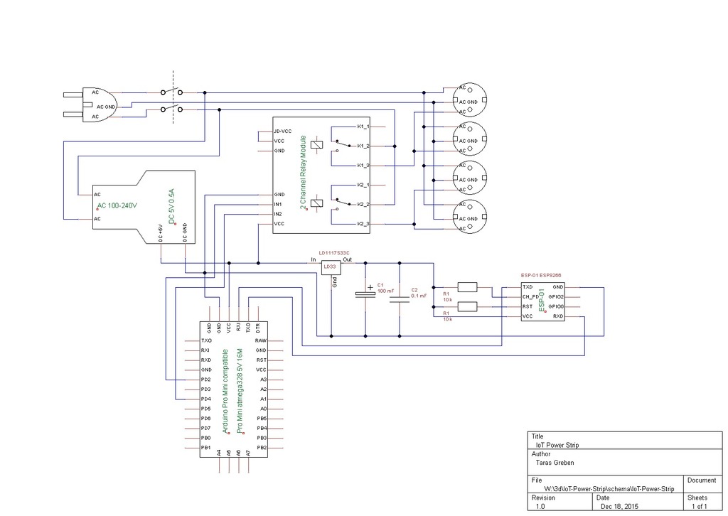 IoT Power Strip by devlab Circuit Diagram