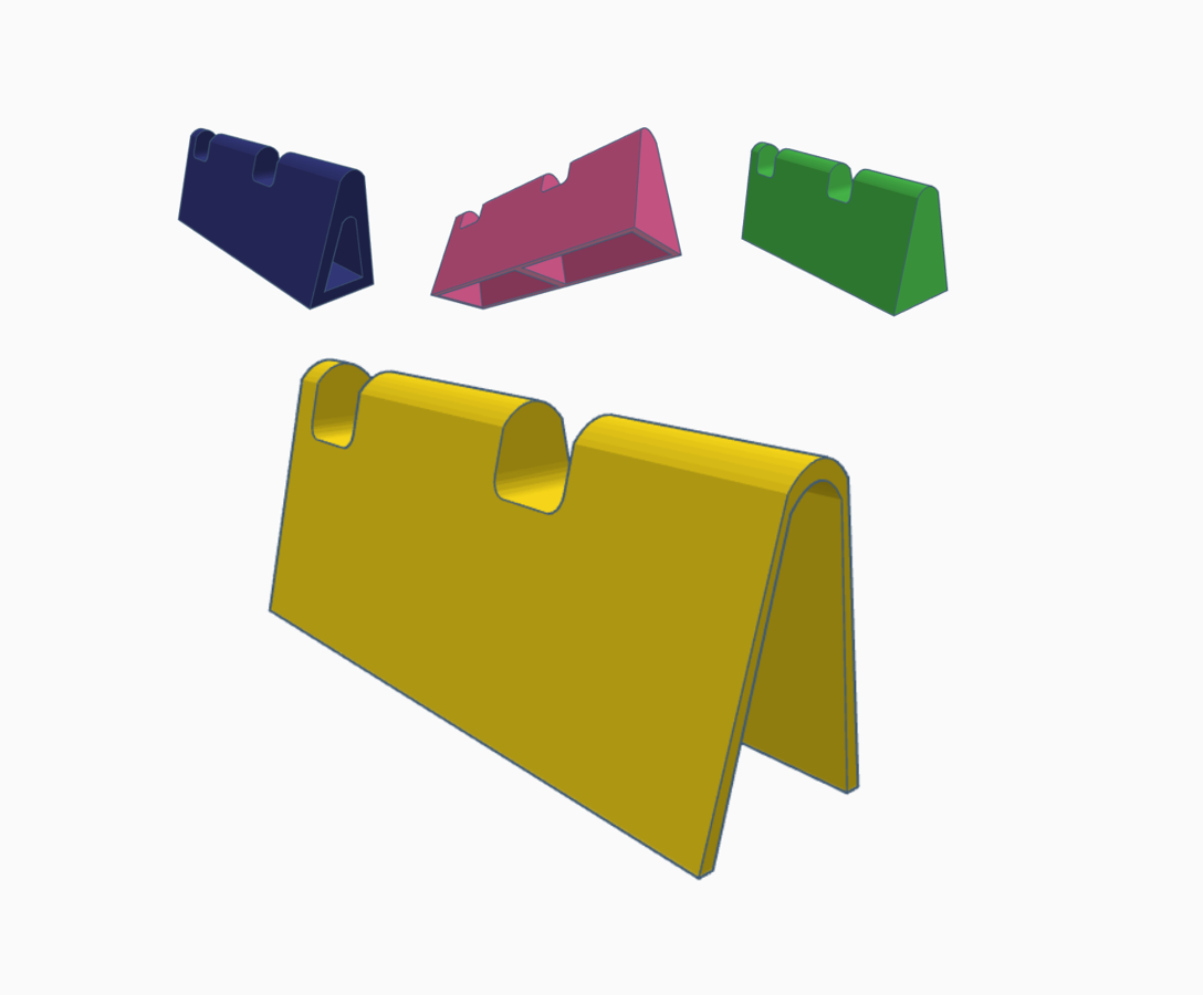 Doubled Minimalist eyeglasses holders 3D model thumbnail