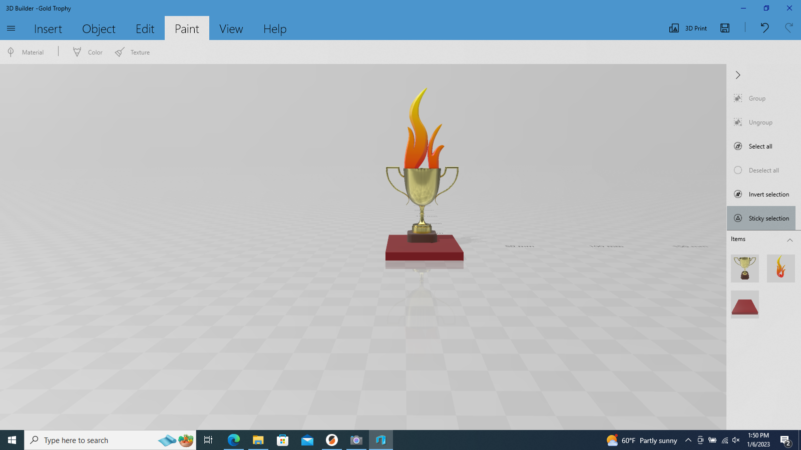 gold trophy.