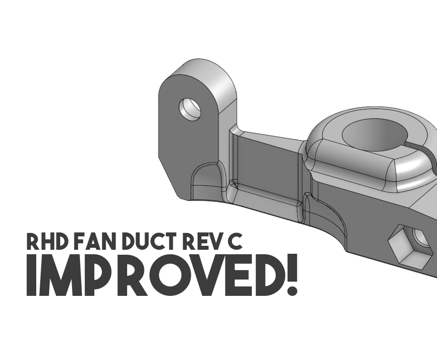 Prusa Mini RHD Fan Duct Rev. C 3D IMPROVED MINDA HOLDER