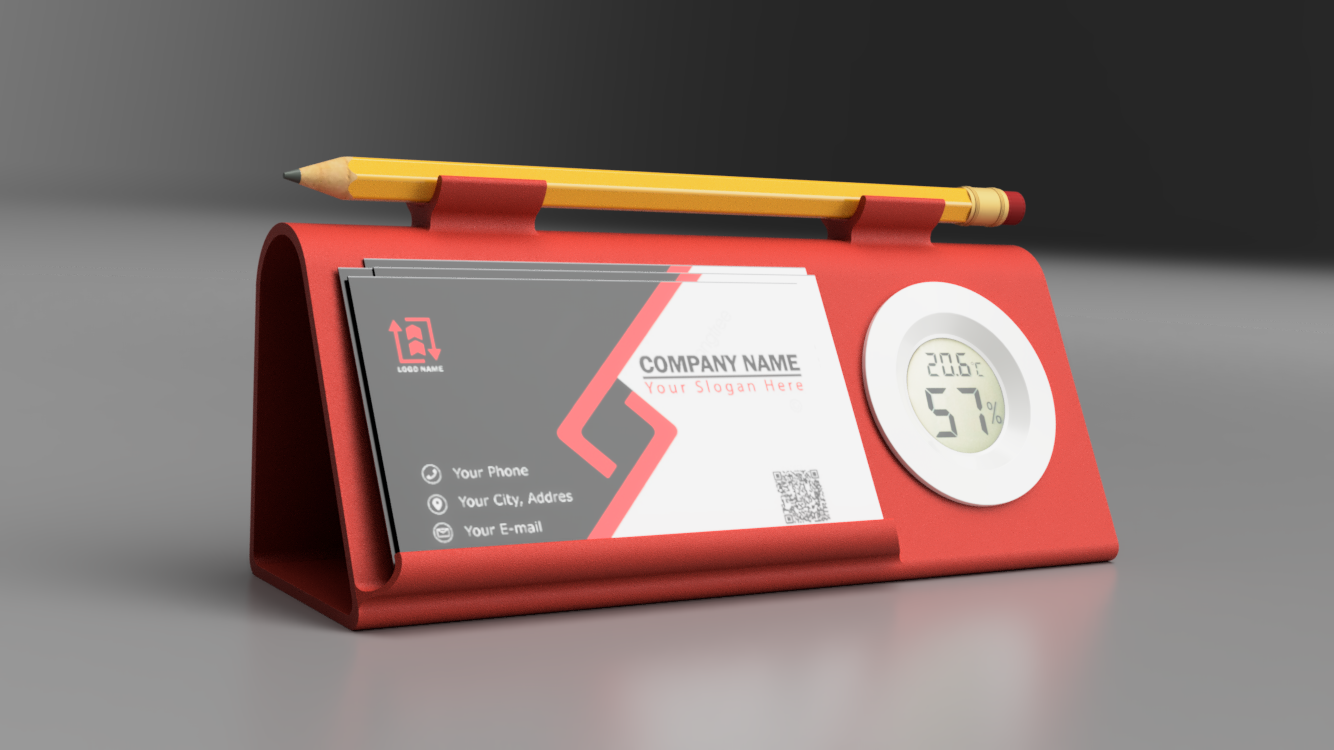 Card holder with hygrometer