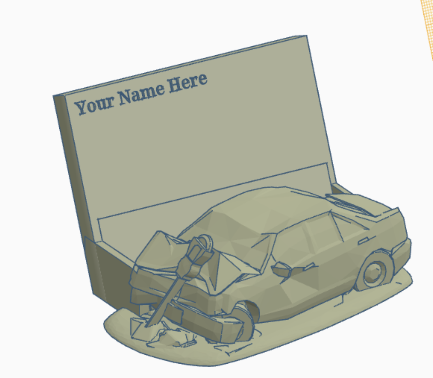 Crashed Car Card Holder