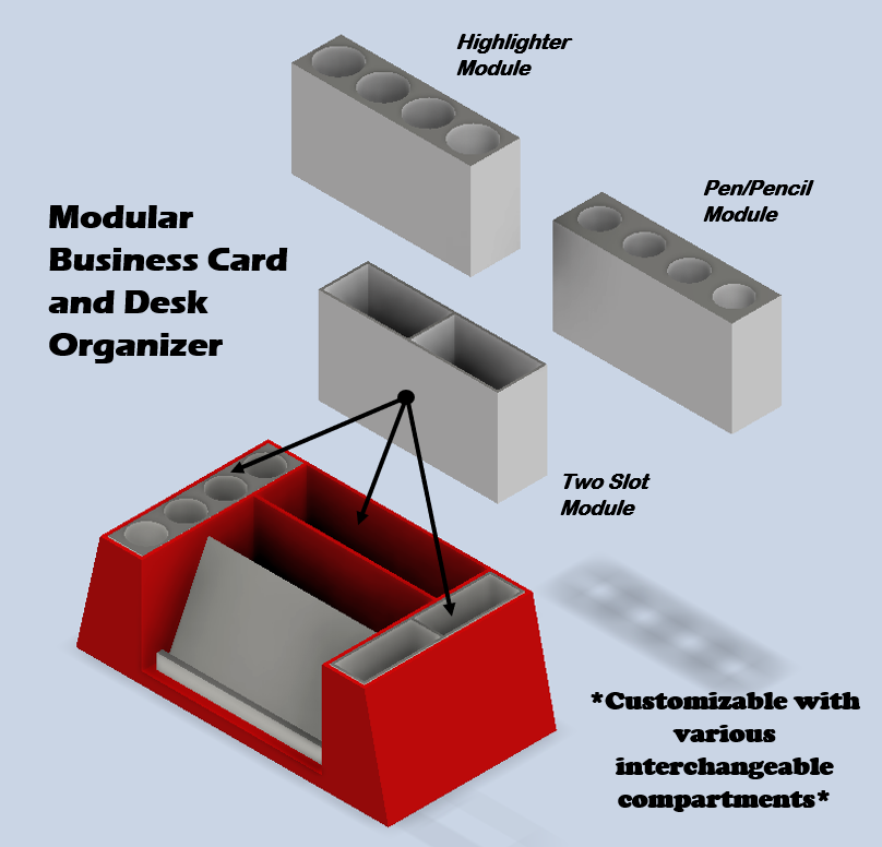 Modular Business Card and Desk Organizer by Agape 3D Printing ...