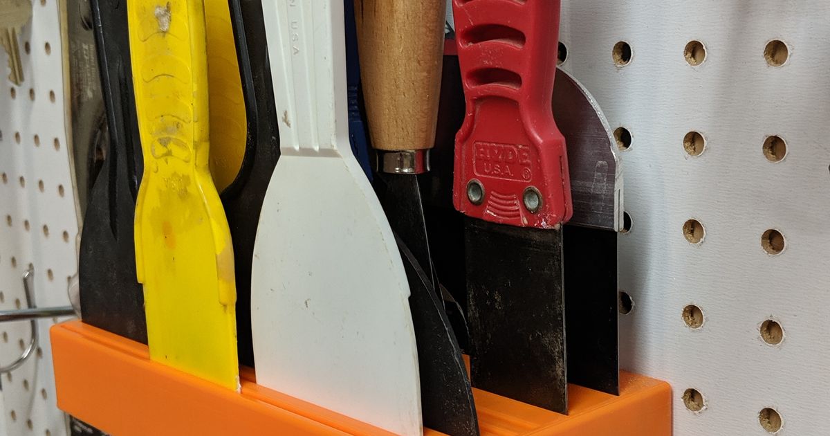 Putty Knife Holder for Pegboard by huberjer Download free STL model