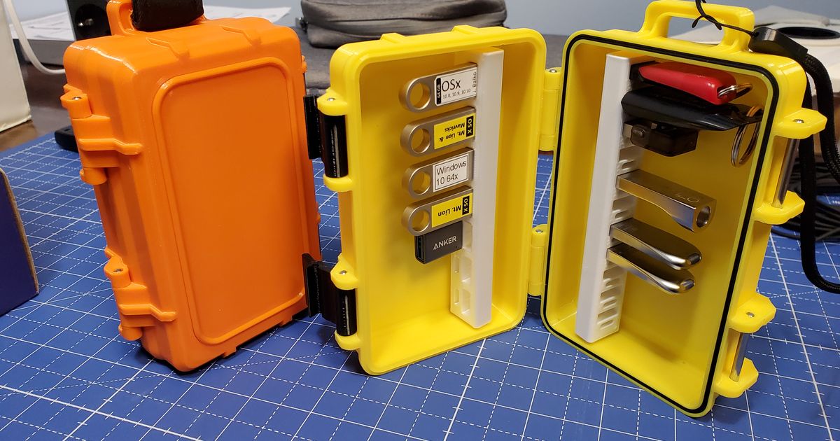 Rugged & Stackable USB A & USB C Stick Storage Box by SJB4127 Download free STL model