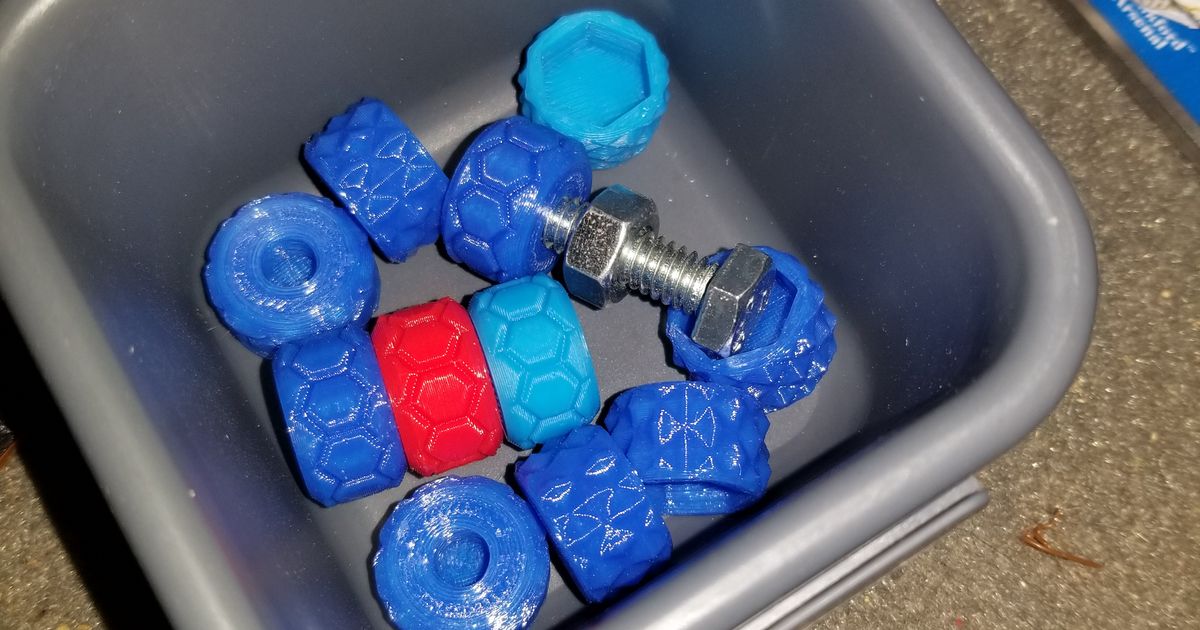 Parametric Knurled Nuts, Knobs, Beads. (OpenSCAD) by AkAdventurer