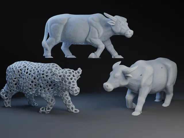 Voronoi Ox/Bull + low and high poly Original