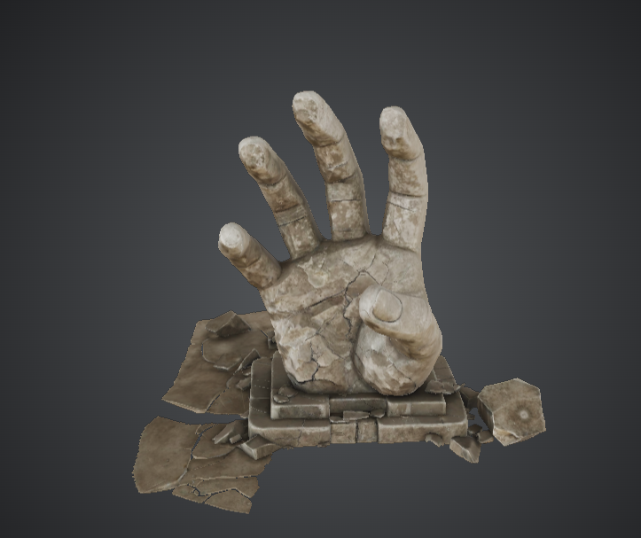 Giant Stone Hand Ruin – Broken Statue Fragment Terrain