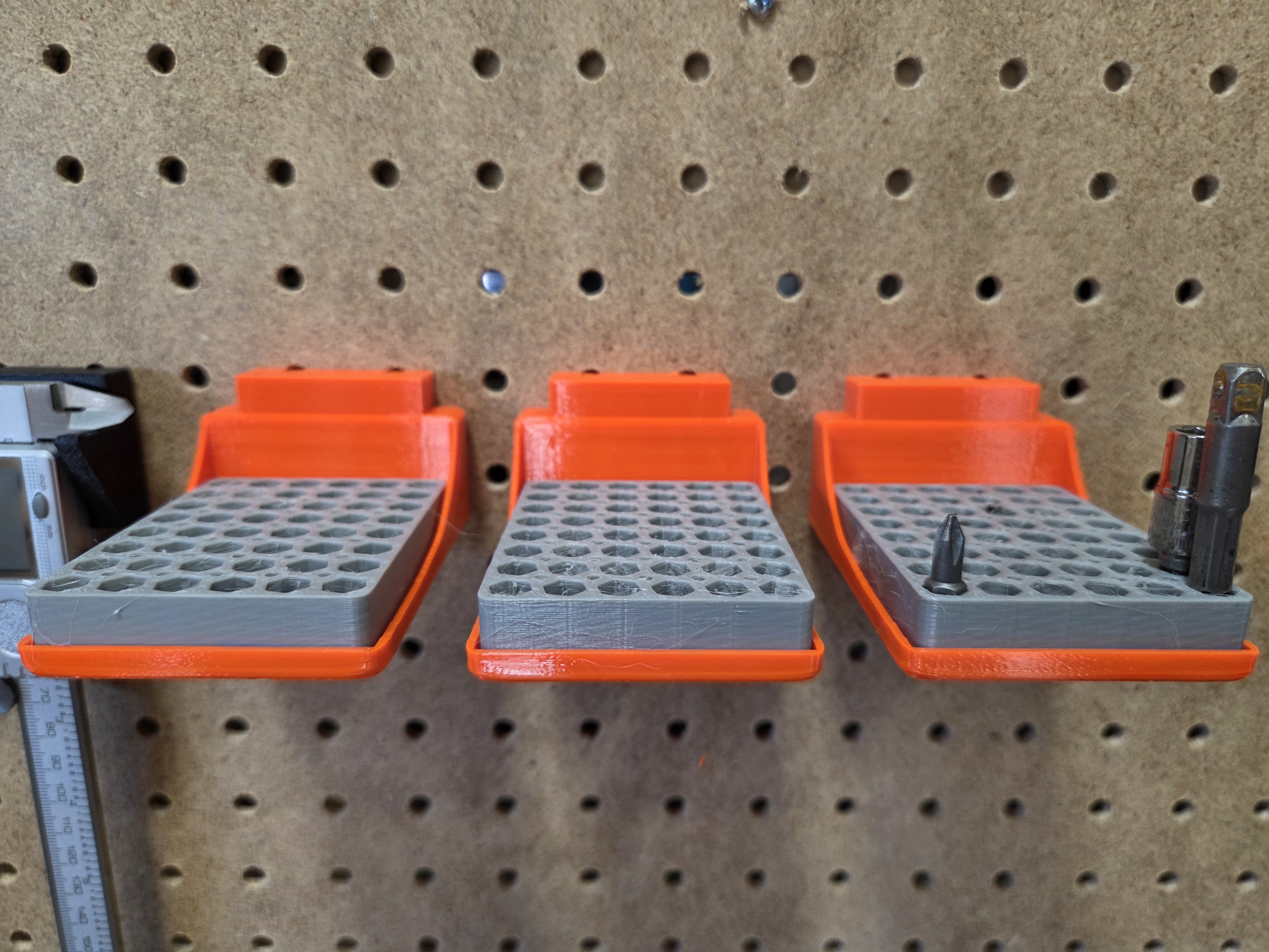 Universal Peg board Hex Bit Organizing tray